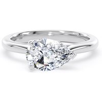 Platinum East-West 2.00cttw Pear Cut Lab Grown Diamond Solitaire Engagement Ring - Ring Size G.5