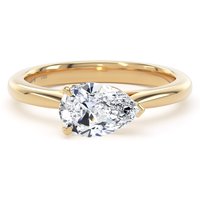 18ct Yellow Gold East-West 1.50cttw Pear Cut Lab Grown Diamond Solitaire Engagement Ring - Ring Size G.5