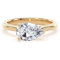 18ct Yellow Gold East-West 2.00cttw Pear Cut Lab Grown Diamond Solitaire Engagement Ring - Ring Size L.5