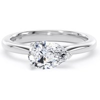 18ct White Gold East-West 1.50cttw Pear Cut Lab Grown Diamond Solitaire Engagement Ring - Ring Size V