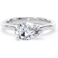18ct White Gold East-West 2.00cttw Pear Cut Lab Grown Diamond Solitaire Engagement Ring - Ring Size Y