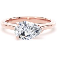 18ct Rose Gold East-West 2.00cttw Pear Cut Lab Grown Diamond Solitaire Engagement Ring - Ring Size R