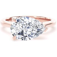 18ct Rose Gold East-West 3.00cttw Pear Cut Lab Grown Diamond Solitaire Engagement Ring - Ring Size J.5