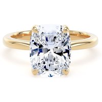 18ct Yellow Gold 4.00cttw Elongated Cushion Cut Lab Grown Diamond Solitaire Engagement Ring - Ring Size X.5
