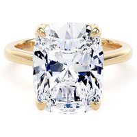 18ct Yellow Gold 7.00cttw Elongated Cushion Cut Lab Grown Diamond Solitaire Engagement Ring - Ring Size I