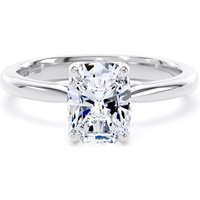 18ct White Gold 1.50cttw Elongated Cushion Cut Lab Grown Diamond Solitaire Engagement Ring - Ring Size S