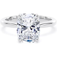 18ct White Gold 3.00cttw Elongated Cushion Cut Lab Grown Diamond Solitaire Engagement Ring - Ring Size T.5
