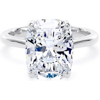 18ct White Gold 5.00cttw Elongated Cushion Cut Lab Grown Diamond Solitaire Engagement Ring - Ring Size O