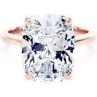 18ct Rose Gold 7.00cttw Elongated Cushion Cut Lab Grown Diamond Solitaire Engagement Ring - Ring Size V