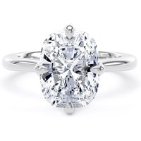 Platinum Compass Set 4.00cttw Elongated Cushion Cut Lab Grown Diamond Solitaire Engagement Ring - Ring Size I