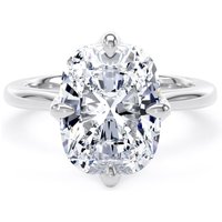 Platinum Compass Set 5.00cttw Elongated Cushion Cut Lab Grown Diamond Solitaire Engagement Ring - Ring Size W.5