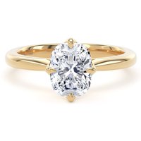 18ct Yellow Gold Compass Set 1.50cttw Elongated Cushion Cut Lab Grown Diamond Solitaire Engagement Ring - Ring Size Q.5