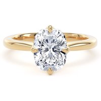 18ct Yellow Gold Compass Set 2.00cttw Elongated Cushion Cut Lab Grown Diamond Solitaire Engagement Ring - Ring Size L