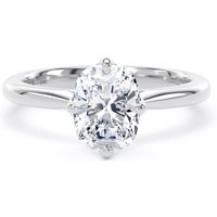 18ct White Gold Compass Set 1.50cttw Elongated Cushion Cut Lab Grown Diamond Solitaire Engagement Ring - Ring Size Z