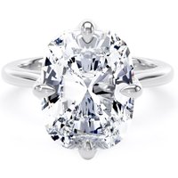 18ct White Gold Compass Set 7.00cttw Elongated Cushion Cut Lab Grown Diamond Solitaire Engagement Ring - Ring Size Y.5