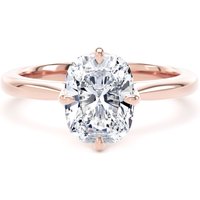 18ct Rose Gold Compass Set 2.00cttw Elongated Cushion Cut Lab Grown Diamond Solitaire Engagement Ring - Ring Size K.5