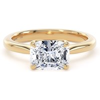 18ct Yellow Gold East-West 1.50cttw Elongated Cushion Cut Lab Grown Diamond Solitaire Engagement Ring - Ring Size G.5