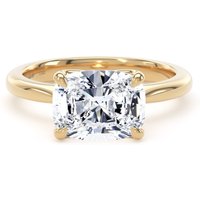 18ct Yellow Gold East-West 3.00cttw Elongated Cushion Cut Lab Grown Diamond Solitaire Engagement Ring - Ring Size X