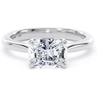 18ct White Gold East-West 1.50cttw Elongated Cushion Cut Lab Grown Diamond Solitaire Engagement Ring - Ring Size I