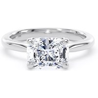 18ct White Gold East-West 2.00cttw Elongated Cushion Cut Lab Grown Diamond Solitaire Engagement Ring - Ring Size Y