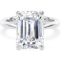 Platinum 5.00cttw Emerald Cut Lab Grown Diamond Solitaire Engagement Ring - Ring Size Y.5
