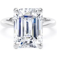 Platinum 7.00cttw Emerald Cut Lab Grown Diamond Solitaire Engagement Ring - Ring Size F