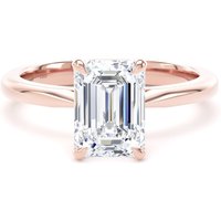 18ct Rose Gold 2.00cttw Emerald Cut Lab Grown Diamond Solitaire Engagement Ring - Ring Size O.5
