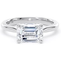 Platinum East-West 2.00cttw Emerald Cut Lab Grown Diamond Solitaire Engagement Ring - Ring Size M