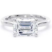 Platinum East-West 3.00cttw Emerald Cut Lab Grown Diamond Solitaire Engagement Ring - Ring Size Z