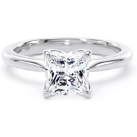 Platinum 1.50cttw Princess Cut Lab Grown Diamond Solitaire Engagement Ring - Ring Size T