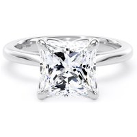 Platinum 3.00cttw Princess Cut Lab Grown Diamond Solitaire Engagement Ring - Ring Size F