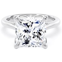 Platinum 5.00cttw Princess Cut Lab Grown Diamond Solitaire Engagement Ring - Ring Size W.5