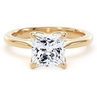 18ct Yellow Gold 2.00cttw Princess Cut Lab Grown Diamond Solitaire Engagement Ring - Ring Size V