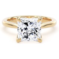 18ct Yellow Gold 3.00cttw Princess Cut Lab Grown Diamond Solitaire Engagement Ring - Ring Size U.5