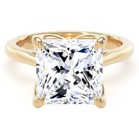 18ct Yellow Gold 5.00cttw Princess Cut Lab Grown Diamond Solitaire Engagement Ring - Ring Size R.5