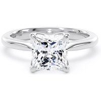 18ct White Gold 2.00cttw Princess Cut Lab Grown Diamond Solitaire Engagement Ring - Ring Size V