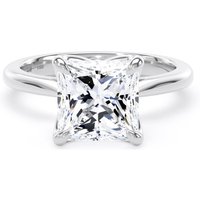 18ct White Gold 3.00cttw Princess Cut Lab Grown Diamond Solitaire Engagement Ring - Ring Size M