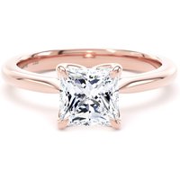 18ct Rose Gold 1.50cttw Princess Cut Lab Grown Diamond Solitaire Engagement Ring - Ring Size V