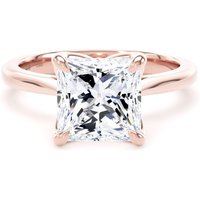 18ct Rose Gold 3.00cttw Princess Cut Lab Grown Diamond Solitaire Engagement Ring - Ring Size Y