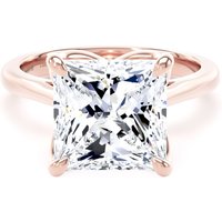 18ct Rose Gold 5.00cttw Princess Cut Lab Grown Diamond Solitaire Engagement Ring - Ring Size H