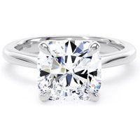 Platinum 4.00cttw Cushion Cut Lab Grown Diamond Solitaire Engagement Ring - Ring Size K