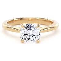 18ct Yellow Gold 1.50cttw Cushion Cut Lab Grown Diamond Solitaire Engagement Ring - Ring Size I.5