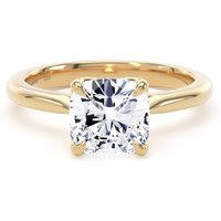 18ct Yellow Gold 2.00cttw Cushion Cut Lab Grown Diamond Solitaire Engagement Ring - Ring Size J