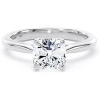 18ct White Gold 1.50cttw Cushion Cut Lab Grown Diamond Solitaire Engagement Ring - Ring Size R