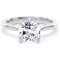 18ct White Gold 2.00cttw Cushion Cut Lab Grown Diamond Solitaire Engagement Ring - Ring Size S