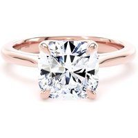 18ct Rose Gold 3.00cttw Cushion Cut Lab Grown Diamond Solitaire Engagement Ring - Ring Size K