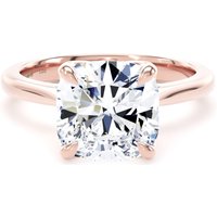18ct Rose Gold 4.00cttw Cushion Cut Lab Grown Diamond Solitaire Engagement Ring - Ring Size U.5