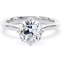 Platinum Compass Set 2.00cttw Cushion Cut Lab Grown Diamond Solitaire Engagement Ring - Ring Size S.5