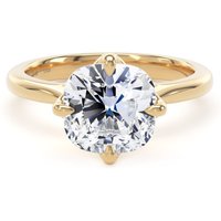 18ct Yellow Gold Compass Set 3.00cttw Cushion Cut Lab Grown Diamond Solitaire Engagement Ring - Ring Size Z