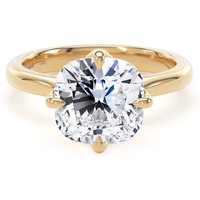 18ct Yellow Gold Compass Set 4.00cttw Cushion Cut Lab Grown Diamond Solitaire Engagement Ring - Ring Size T.5
